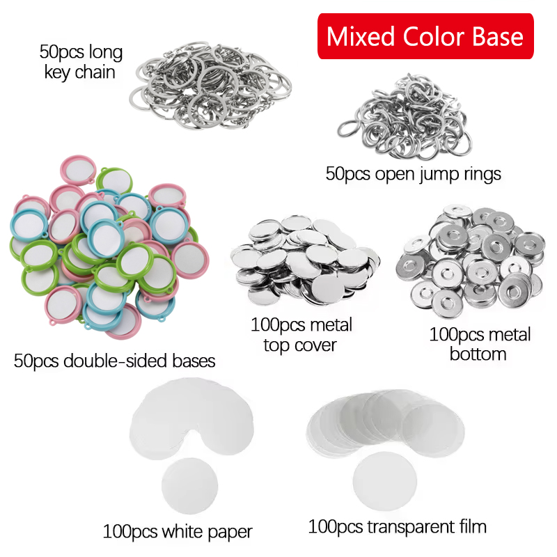 50Pcs/Set DIY Double-Side Key  - огляд і ціна Button Badge Blank