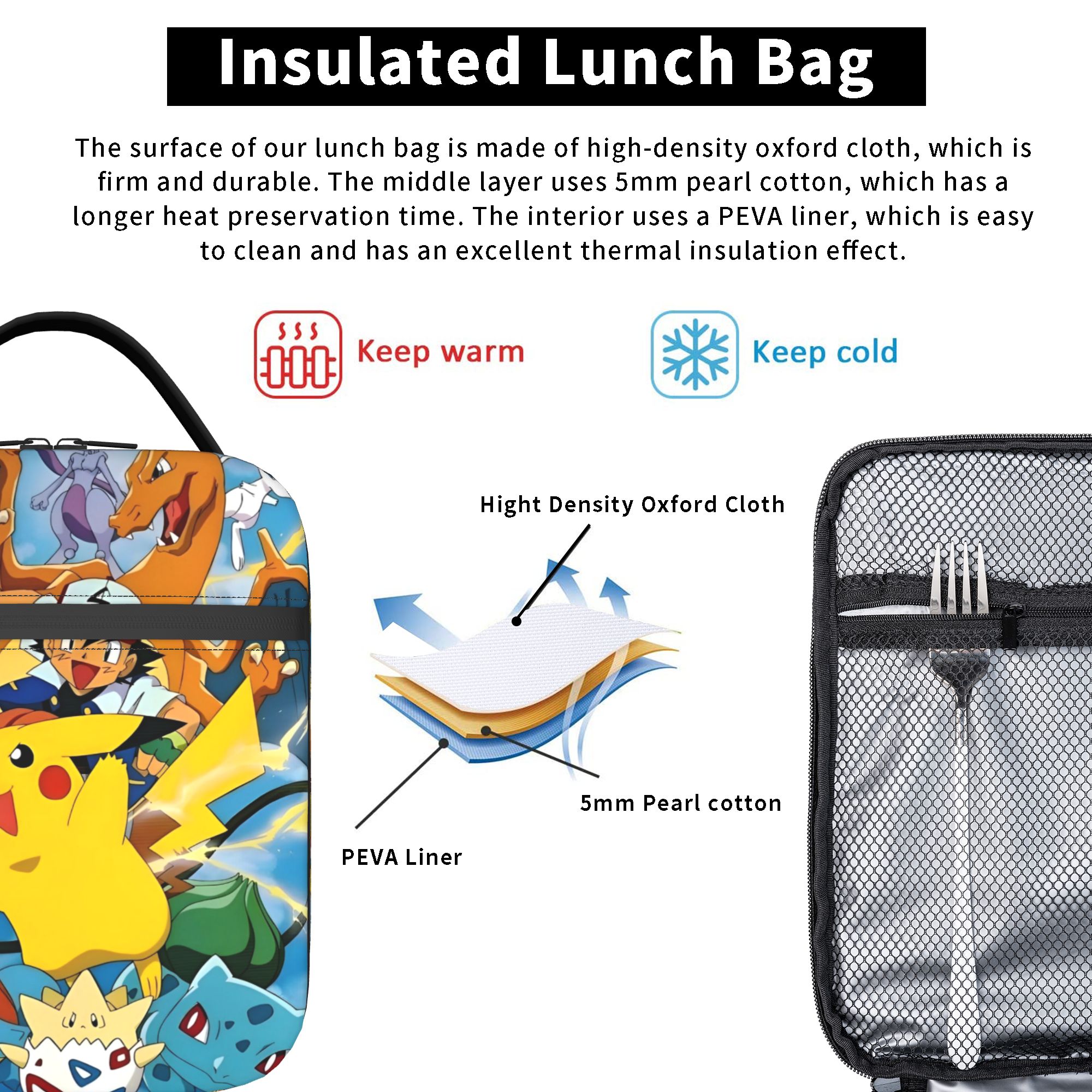 Cute Cartoon Manga Poke-Mon In - огляд і ціна Tote Bag Sublimation