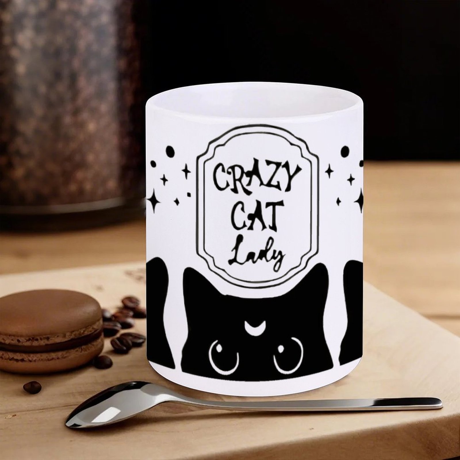 Three Black Cats With Crescent - огляд і ціна Sublimation Mug White