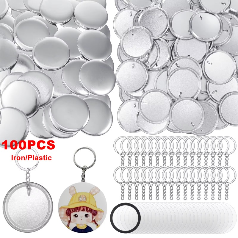 100 Sets 58 Mm/ 44 Mm Button M - огляд і ціна Button Badge Blank
