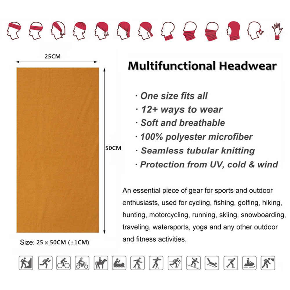 55 Solid Colors Outdoor Sports - огляд і ціна Bandana Blank White