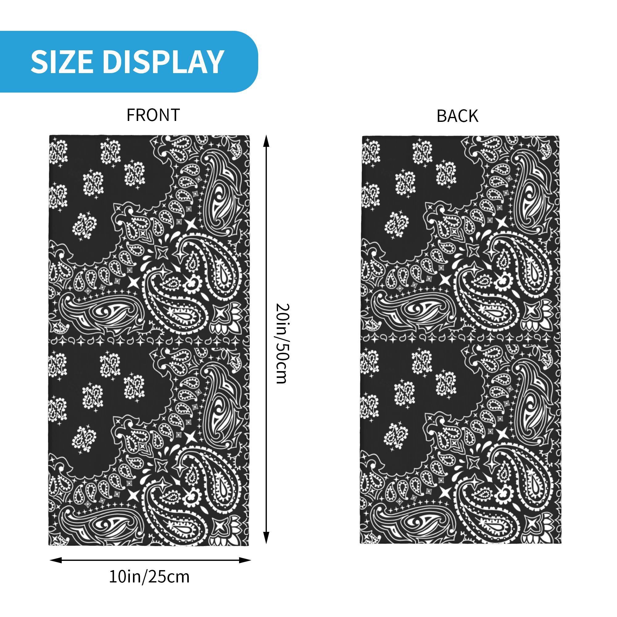 Custom Black And White Paisley - огляд і ціна Bandana Blank White
