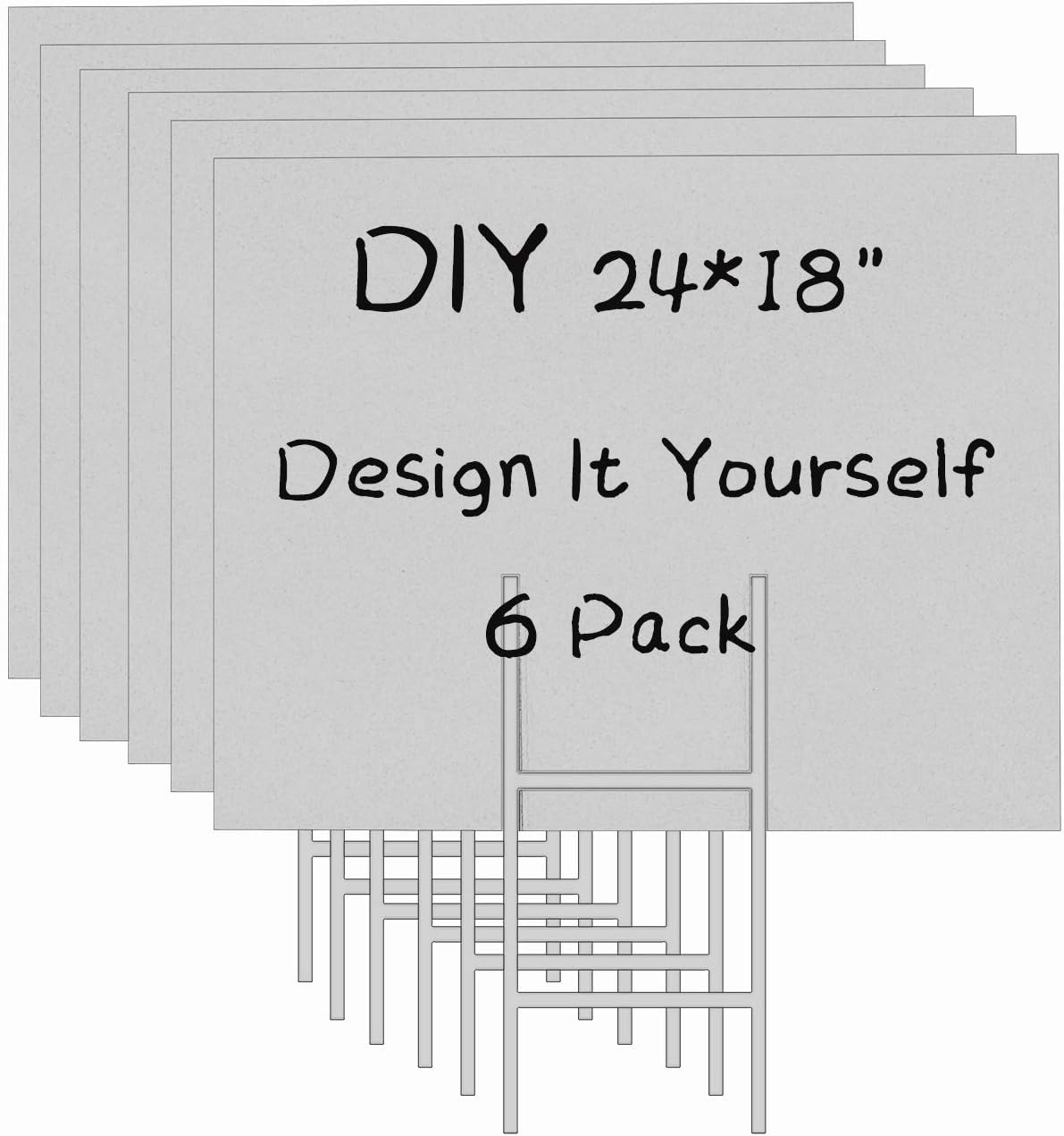 6 Pack 24x18 White Blank Lawn  - огляд і ціна Yard Sign Blank