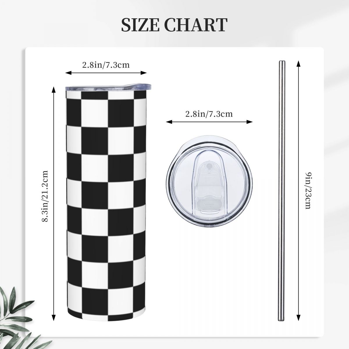 Black And White Checkerboard S - огляд і ціна Tumbler 20Oz White