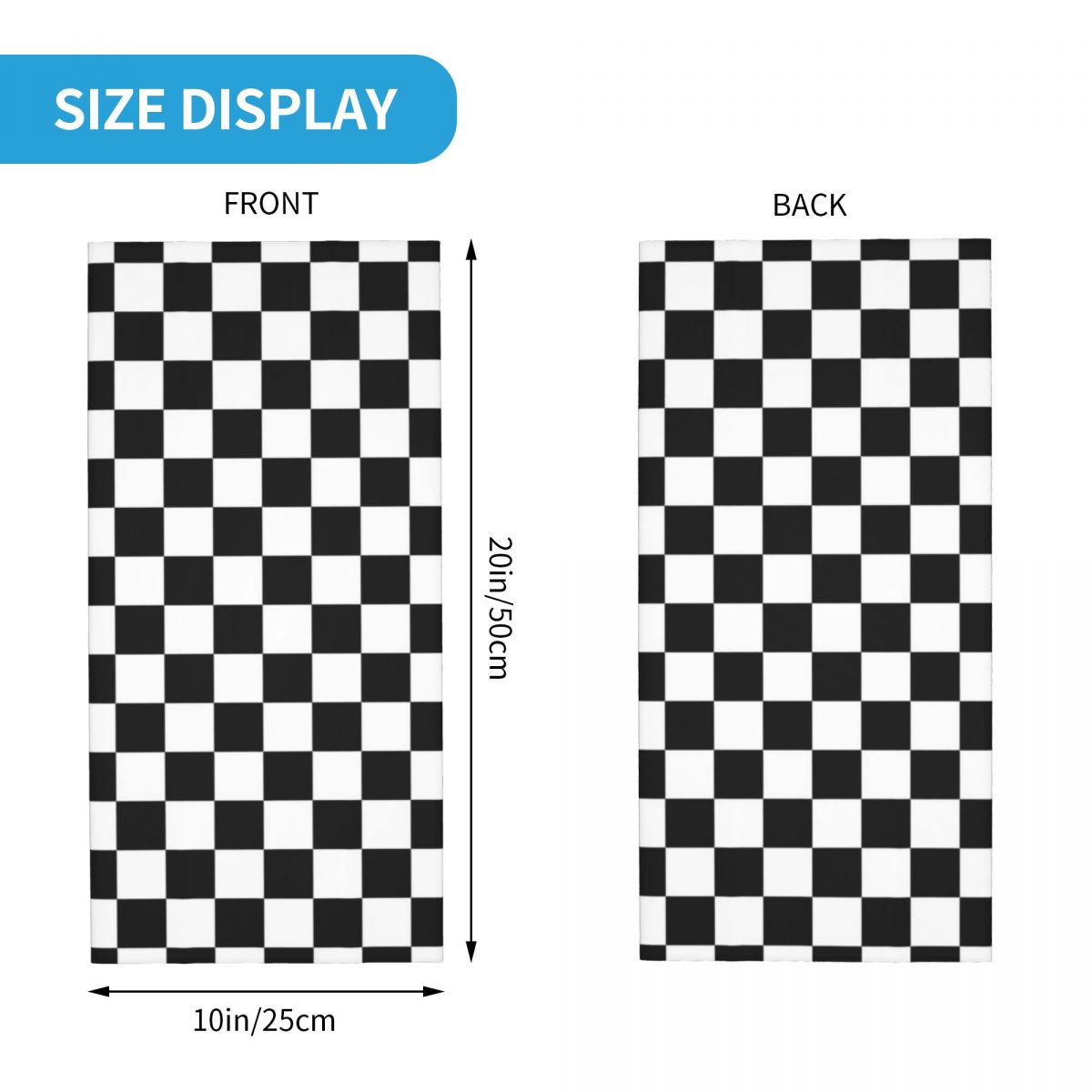 Black And White Checkered Band - огляд і ціна Bandana Blank White