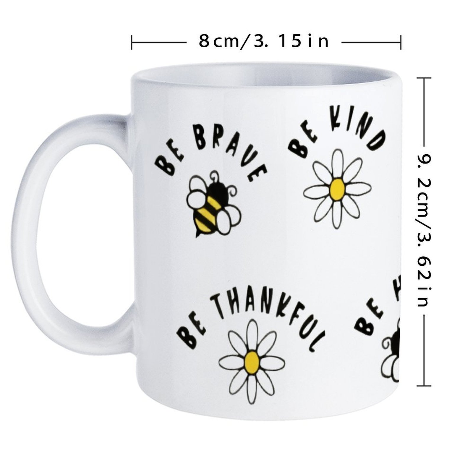 Four Stickers With Bees And Da - огляд і ціна Sublimation Mug White