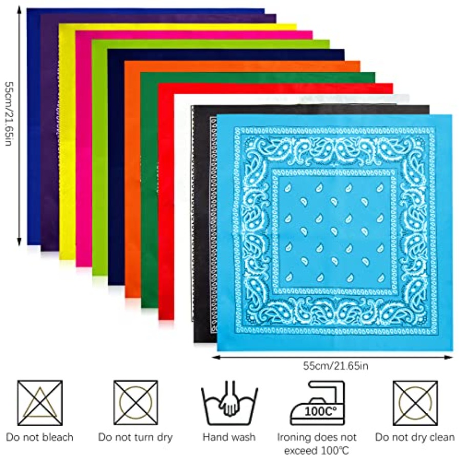 12- Bandanas for Men Women Pai - огляд і ціна Bandana Blank White
