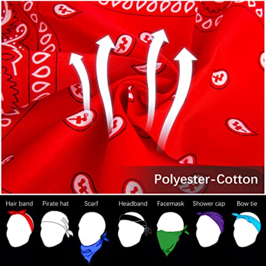 12- Bandanas for Men Women Pai - огляд і ціна Bandana Blank White