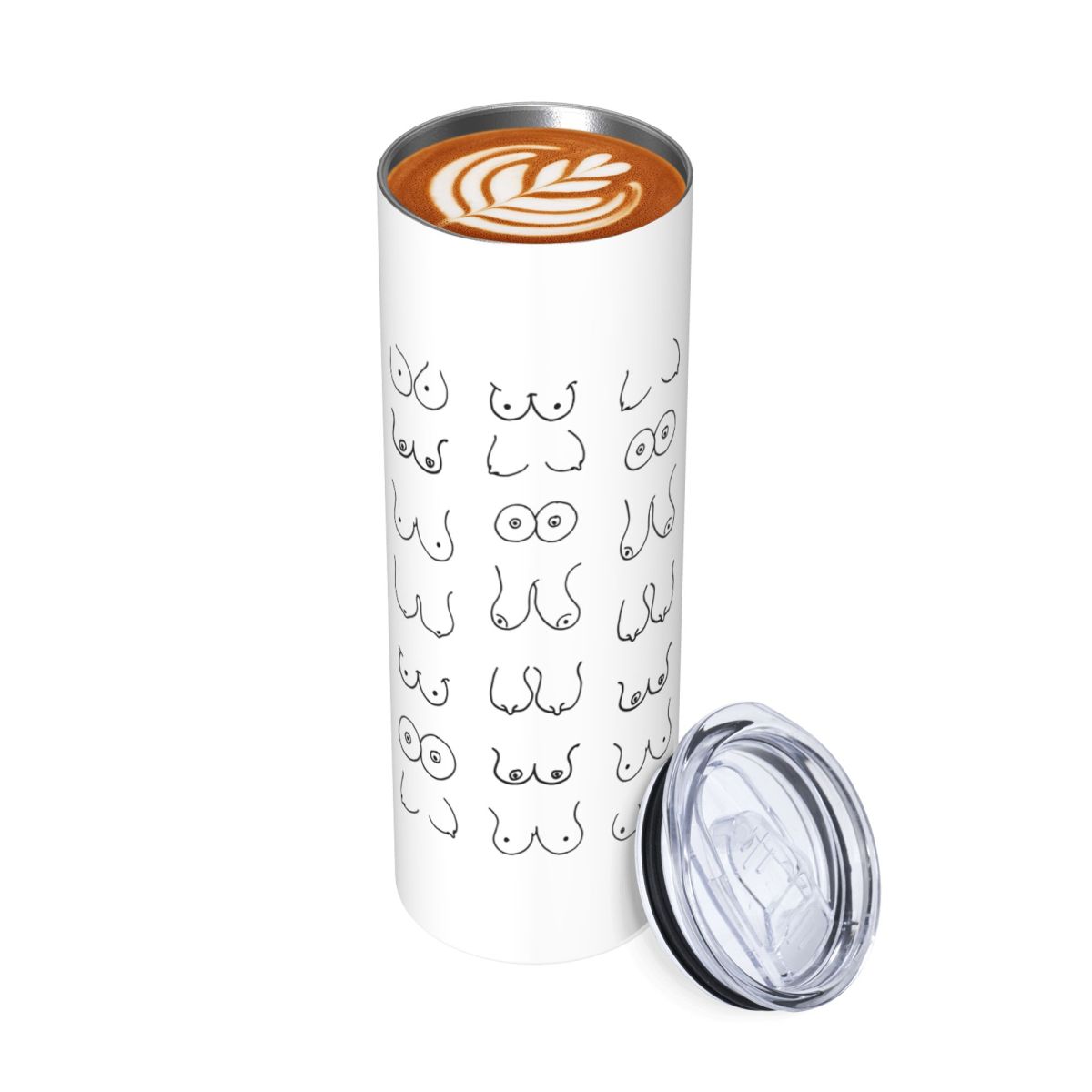 Black And White Tits Drawing S - огляд і ціна Tumbler 20Oz White