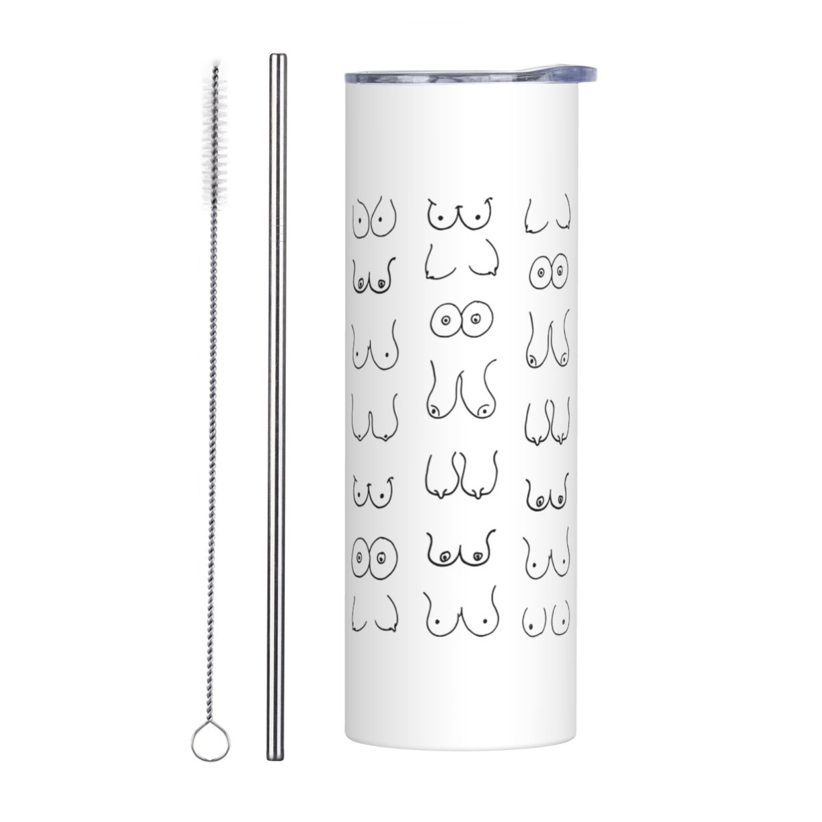 Black And White Tits Drawing S - огляд і ціна Tumbler 20Oz White