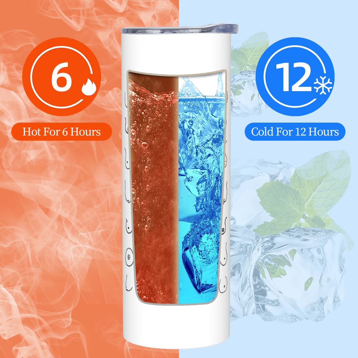 Black And White Tits Drawing S - огляд і ціна Tumbler 20Oz White
