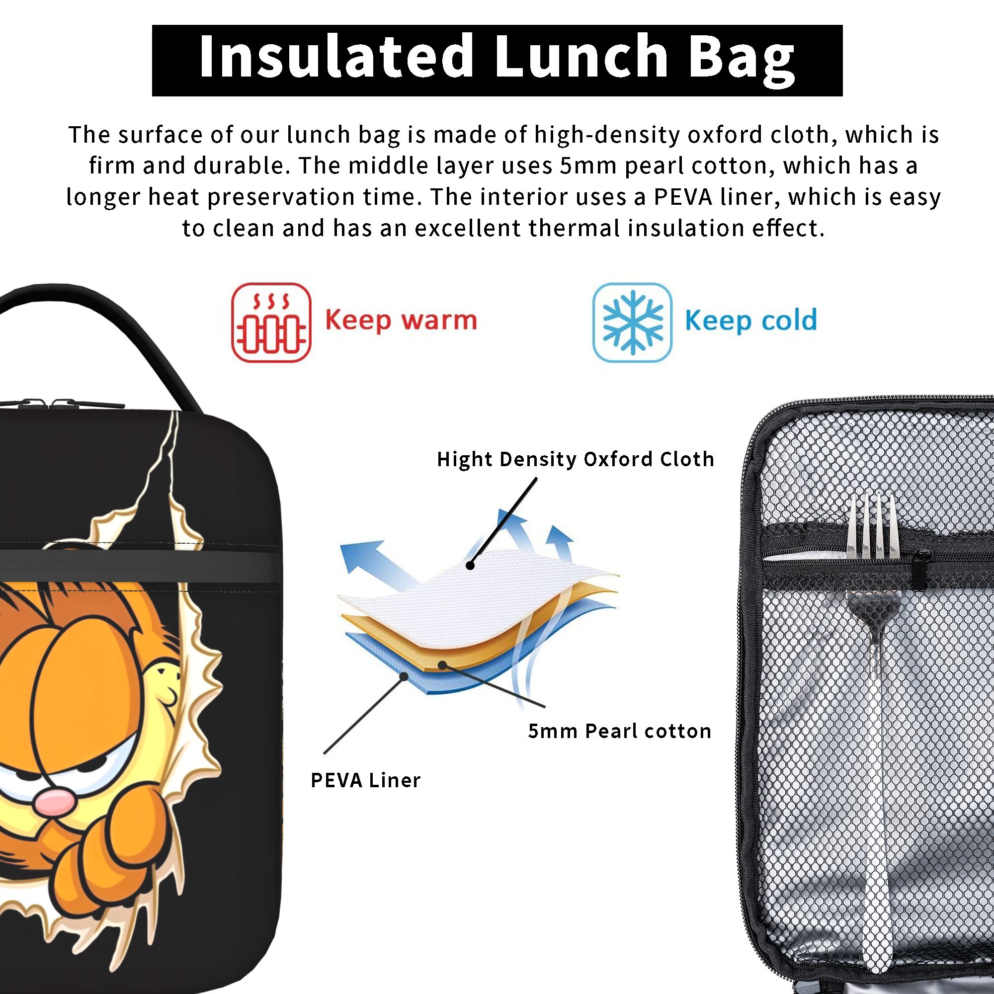 Garfielded Insulated Lunch Bag - огляд і ціна Tote Bag Sublimation