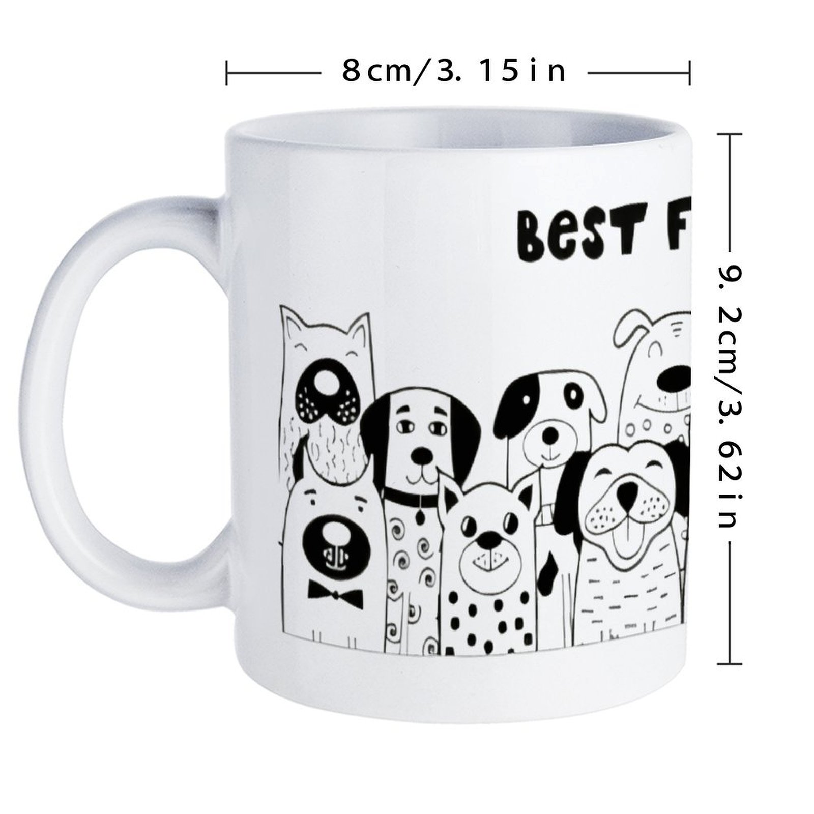 Illustration Of Dogs With The  - огляд і ціна Sublimation Mug White
